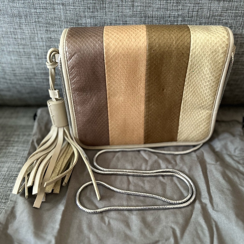 ALL SAINTS Bansho Snakeskin Crossbody Bag